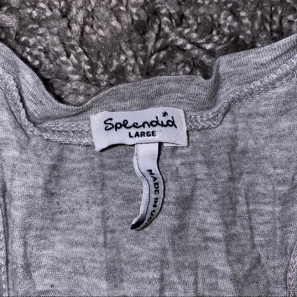 Splendid Henley Grey Ruffle Tank Top - Picture 3 of 5